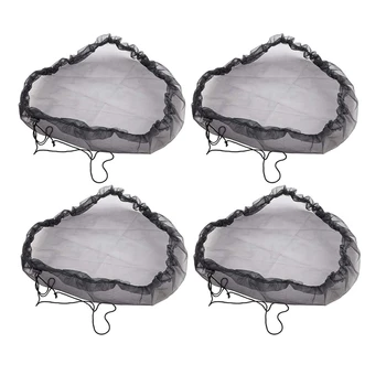 4 бр. черен мрежест джоб за дъждовна бъчви - мрежест джоб за дъждовна бъчви с завязками за предотвратяване на падналите листа и малки предмети