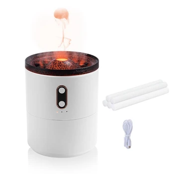 450 мл, дифузор ароматния масло избухване на пламък, пръстен дим във формата на медузи, овлажнител на въздуха, тенис на USB, малък въздушен спрей
