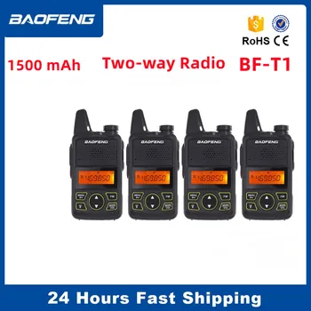 4ШТ Baofeng BF-T1 Мини-преносима радиостанция UHF Ръчен Двустранен радио хям Преносим FM-Радиоприемник Детски 5 км CB Радио Безжична Домофонна система