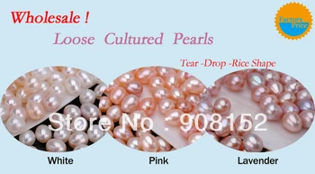 5-6 мм AAA ориз перли с петна от сълзи, с овална форма и ронлива перли, естествени сладководни перли, бял/розов/лавандула 3 бр./лот