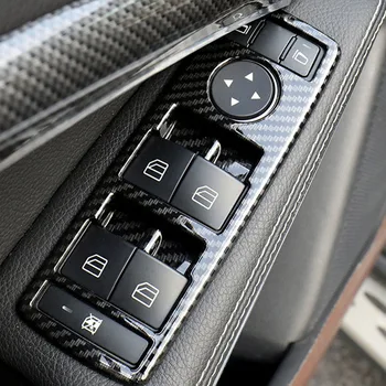 5 бр. Въглероден ABS Бутон за Включване Стеклоподъемника Рамка Покритие За Mercedes-Benz A B C E GLE GLA CLA GLK Клас W176 W204 W212 W166 W218
