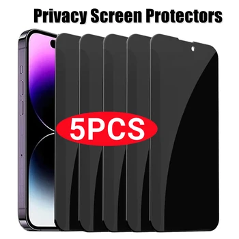 5 бр. Защитно фолио за екран за поверителност за iPhone 11 15 PRO X XR XS MAX, anti-spyware Закалено Стъкло за iPhone 13 14 Pro Max 12 Mini 7 8 Plus
