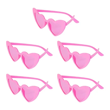 5 бр. слънчеви очила във формата на сърце, vintage слънчеви очила за моминско парти, сватба бижута, подпори за фотосесия на булката, декор за булчински душ