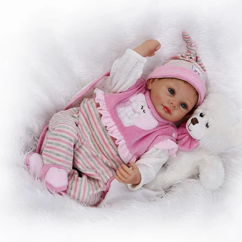 55 см бебешки силиконови кукли за продажба меко тяло новородени бебета кукла bebe 22 