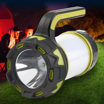 6 режима на преносими led прожектор акумулаторна външен прожектор Водоустойчив led фенерче за къмпинг, риболов на работа през нощта