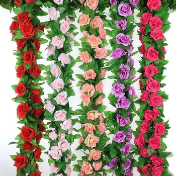 69 глави 1,8 м, венец от изкуствени цветя, коприна роза, имитация на рози, фалшива сватбена украса