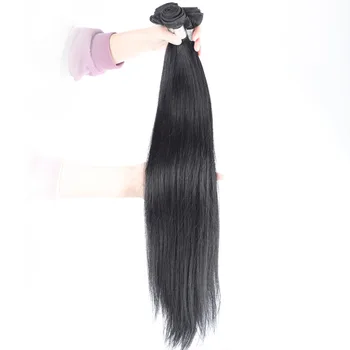 8-28 инча директни снопове от човешки коси, естествени черни индийски коси директно тъкат, натрупването на гъста коса на едро
