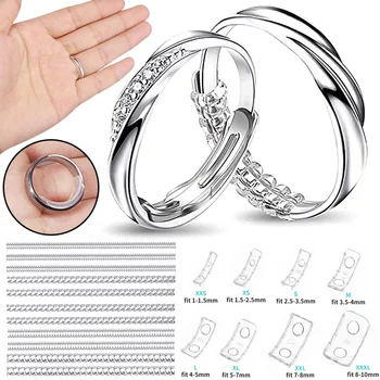 8 Размер Прозрачен пръстен за промяна на размера на PVC Скрити невидими Унисекс свободни пръстени термоусадочный инструмент за намаляване на размери е подходящ за всякакви верига бижутерийни инструменти