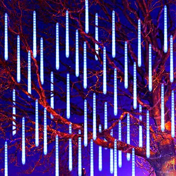 8 тръби външно осветление венец led метеоритен дъжд струнни светлини на гирлянда градинска венец Рамадан Сватба парти градински приказни светлини