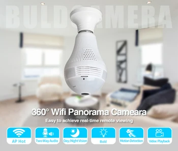 960P Безжична WiFi Панорамна Камера Дома за Сигурност, видео Наблюдение на 360 Градуса Рибешко Око Лампа IP Камера