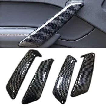 ABS-карбоновое влакна, автомобилна вътрешна врата копчето, накладки, стикери дверную купа, украса, 4 бр. за Audi Q5 ФГ 2018 2019, аксесоари