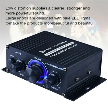 AK170 400 W домашни усилватели 2-канален съраунд звук FM USB, дистанционно управление мини Hi-FI цифров усилвател стерео
