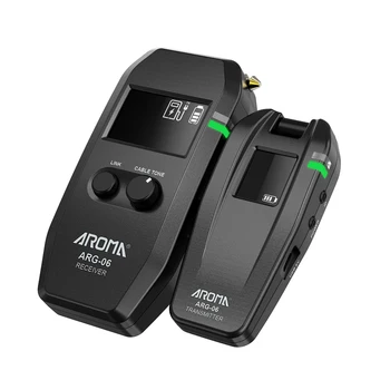 Aroma ARG-06 Безжична Гитарная Система Transmisster Приемник 6,35 мм Plug 4 Канала на Предаване Макс. 35 м Китара резервни Части и Аксесоари