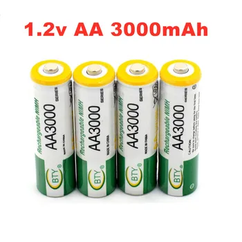 Batterie Rechargeable pré-chargée 1.2 V AA 3000mAh NI MH, pour jouets, appareil photo, Microphone