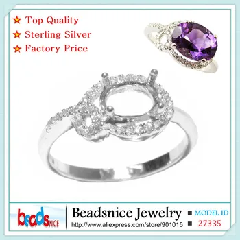 Beadsnice ID27721 продажба на едро на бижута от сребро сам, висококачествени пръстени за жени, пръстен с полумонтажом от сребро проба 925