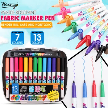 Bianyo 7/13 цветове, маркер за текстилната тъкан, акварел Комплект писалки за чертане, облицовки за тениски художник, училищен канцелярский материал