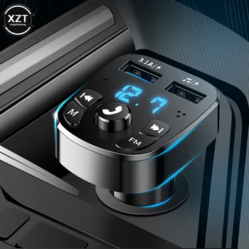 Bluetooth FM-Предавател комплект за Кола Handfree Dual USB Автоматично Бързо Зарядно Устройство 3.1 A MP3 Музикални TF Карта, U диск Плейър AUX Аксесоар