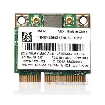 Broadcom BCM943224HMS Bcm4322 FRU 60Y3251 Mini PCI-e 300 Mbit/s, 802.11n ABGN Безжична WIFI Карта за Lenovo L410 L412 L510 SL410 SL510