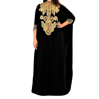 Caftans от черно Дубай, Мароко, ислямска облекло Farasha Абая, модни тенденции в Европа и Америка