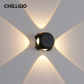 CHILLGIO Водоустойчива led с монтиран на стената лампа външен IP65 алуминий външен прожектор Начална дневна ДЕКО Модерен нагоре и надолу вътрешна лампа