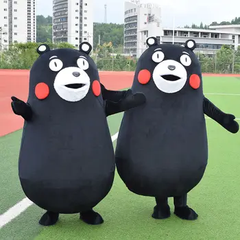 Cosplay Японски мечка Кумамон cartoony талисман костюм Рекламни церемония рожден ден маскарадное рокля за парти карнавал на животните подпори за изпълнения