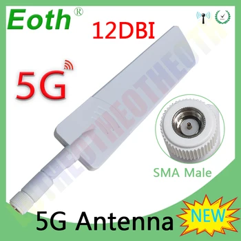 EOTH 5PCS 5G Антена на РУТЕРА Бял antena SMA мъжки wifi 12dbi antene ИН с висок коефициент на усилване на сигнала LTE carro усилвател на клетъчен модем