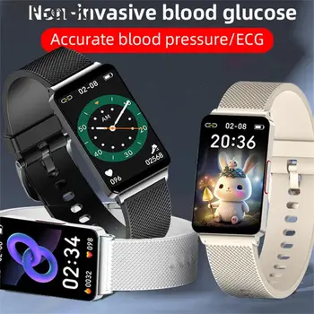 EP08 смарт часовници ЕКГ + ТОЧКИ на Нивото на глюкозата в кръвта, кислорода в кръвта, сърцето, мониторинг на температурата на тялото, IP67 Водоустойчив спортен гривна HD
