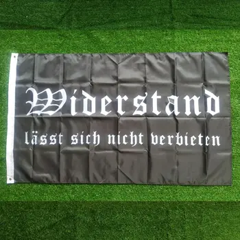 Fahne Flagge Widerstand lässt sich nicht verbieten - 90 x 150 см 3x5ft Double Sided Printing Banner