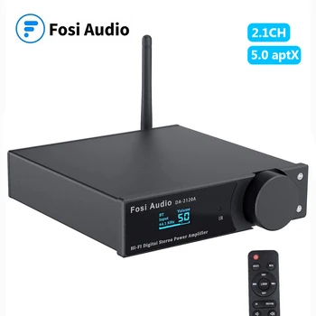 Fosi Audio DA2120A Усилвател Bluetooth Стерео Аудио Безжичен Усилвател на Hi-Fi Клас D Усилвател на Мощност От 50 W x2 Тонколони и Активен Субуфер
