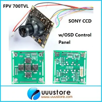 FPV 700TVL, Sony Super HAD II CCD WDR такса, мини RC камера + екранната контролния панел + обектив 3.6 мм за RC