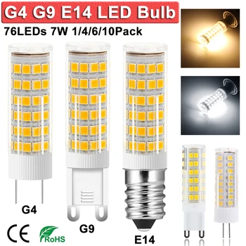 G4 E14 G9 мини led лампи SMD2835 7 W царевичен лампа за домашно осветление в помещението се заменя от 60 W за халогенни полилеи прожектор AC85-265V лампа