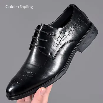 Golden Sapling/ Ежедневни Бизнес Обувки; Мъжки Модни Официални Oxfords; Мъжки Модел Обувки На Плоска Подметка; Елегантен Мъжки Сватбени Обувки За Почивка и Партита; Лоферы