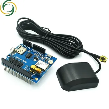 GPS щит такса за разширяване на запис на GPS GPS модул с SD-карта с антена за Arduino UNO R3