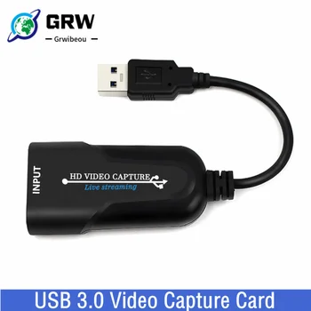 Grwibeou USB 3.0, HDMI-Съвместима Игрова Карта, заснемане на видео Адаптер за Стрийминг на видео 1080P За PS4 За Запис на видео на Живо