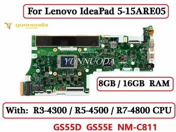 GS55D GS55E NM-C811 За Lenovo IdeaPad 5-15ARE05 дънна Платка на лаптоп С процесор R3-4300 R5-4500 ах италиански хляб! r7-4800 8 GB/16 GB оперативна памет 100% Тестван