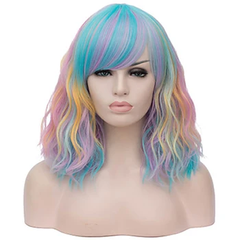 HAIRJOY женски синтетични косми е Cosplay перука с Преливащи се цветове многоцветни вечерни перуки