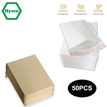 Hysen Kraft Bubble Mailers, 50 бр., опаковъчни торбички за подарък опаковки, пликове за подушечках от крафт-хартия, пликове за доставка с мехурчета