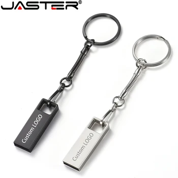 JASTER Мини Метален USB Флаш памет 2,0 Черен Сребрист Творчески Стик 4G 8GB 16GB 32GB 64GB 128GB Безплатен Потребителски Логото на Едро Подарък