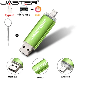 JASTER Многофункционален 3in1OTG USB 2.0 Флаш памет 64 GB U Диск Идва с Подарък TYPE-C Флаш-памети 32 GB Memory Stick Черен, Червен