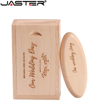 JASTER Новост (безплатно лого по поръчка) дървена пръчка с предавателна USB флаш памет 4 GB/8 GB/16 GB/32 GB творчески подаръци