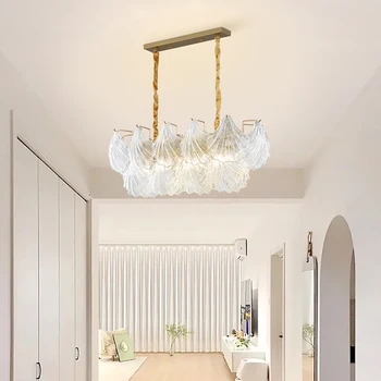 JJC лесен и модерен led тавана лампа във формата на миди Led френски тавана лампа за дневна, спалня, луксозен тавана лампа