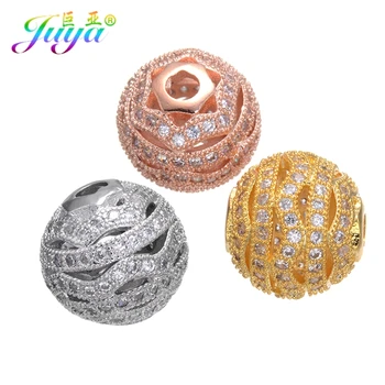 Juya DIY 10 мм, 12 мм сачмени мъниста едро, кухи метални мъниста безкрайност, аксесоари за естествени камъни, beading, производство на бижута