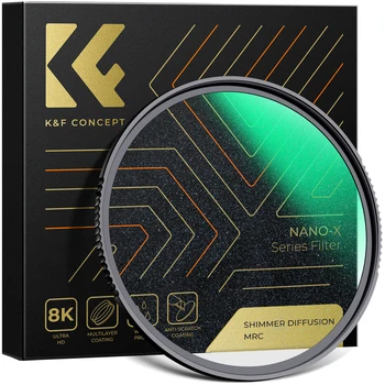 K & F Concept 49-82 мм Диффузионный Блестящо 1 Огледален Филтър Нано X Microlight 28 Слоеве за Обективи Фотоапарати 52 мм на 55 мм 58 мм 62 мм 67 мм 77 мм