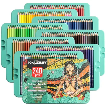 KALOUR240 Цвят Маслен цветен молив Художествена живопис Комплект моливи студентски, училищни канцеларски материали подарък