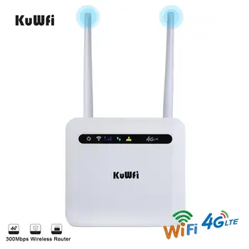 KuWFi LTE 4G Рутер двойна лента 150 Mbps 3G/4G Рутер със СИМ-картата е Отключена 4G FDD/TDD С порт lan RJ-45 Поддръжка на 32 Потребители Wifi