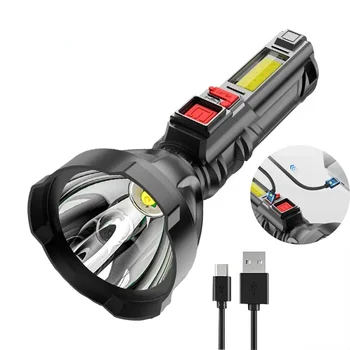 Led фенерче, мощен преносим многофункционално USB батерия, 4 режим на превключване, ултра ярък фенер, рибни лампи за къмпинг