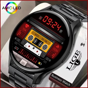 LIGE NFC AMOLED 360 * 360 екрана Нови мъжки смарт часовник спортен часовник дамски смарт часовници Bluetooth Покана Водоустойчив Часовник за мъже 2023