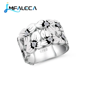 LMFALECA, сребърен годежен пръстен на Хелоуин за жени, украса от черен емайл, пръстен от сребро 925 проба и циркон, изискани луксозни бижута
