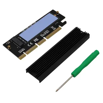 M. 2 Твърд диск PCIe NVMe за PCI-E Express 3,0x4,8x16, Карта Адаптер с пълна скорост 2280 мм С Радиатор и термопластичной подложка