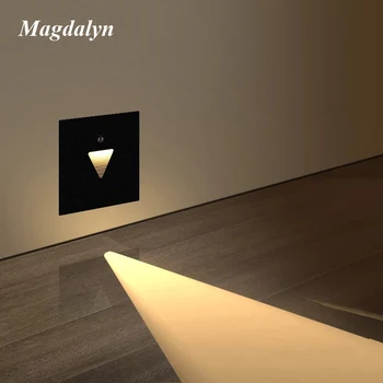 Magdalyn Външен водоустойчив магнитен стъпка лампа за стълби IP65 PIR стълбищно осветление, за интериора Алуминиеви ескалатори сензорни led лампи